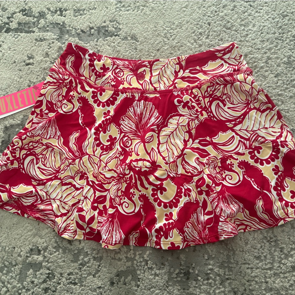 Lilly Pulitzer Red and Cream Floral Skirt